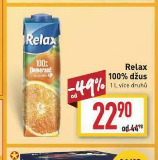 Billa Relax 100% džus nabídka