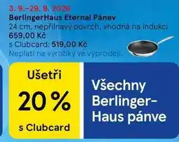 Tesco Berlinger Haus Eternal Pánev, 24 cm. nepřilnavý povrch. vhodná na indukci nabídka