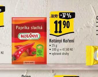 Albert Kotányi koření nabídka