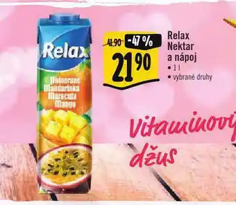 Albert Relax nektar a nápoj nabídka