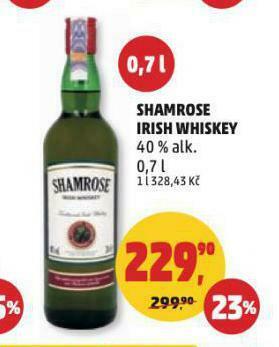 Penny Market Shamrose irish whiskey nabídka