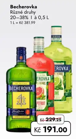 TRAVEL FREE Becherovka různé druhy nabídka