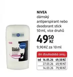 dm drogerie Nivea dámský antiperspirant nebo deodorant stick nabídka
