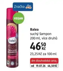 dm drogerie Balea suchý šampon nabídka