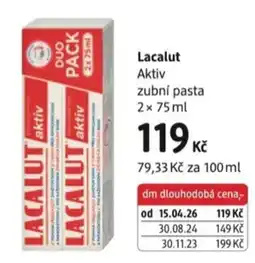 dm drogerie Lacalut aktiv zubni pasta nabídka