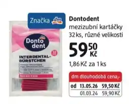 dm drogerie Dontodent mezizubní kartáčky nabídka