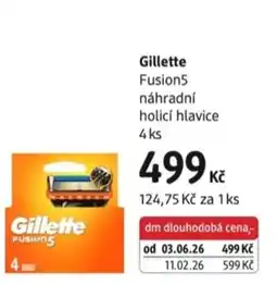 dm drogerie Gillette Fusion5 náhradní holicí hlavice nabídka