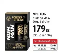 dm drogerie Nish Man pudr na vlasy nabídka