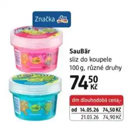 dm drogerie SauBär sliz do koupele nabídka