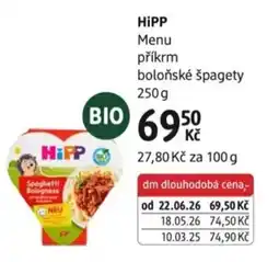 dm drogerie HiPP Menu příkrm boloňské špagety nabídka