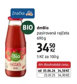 dm drogerie dmBio pasírovaná rajčata nabídka