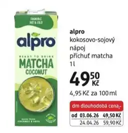 dm drogerie alpro kokosovo-sojový nápoj příchuť matcha nabídka