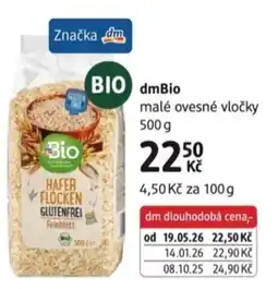 dm drogerie Dmbio malé ovesné vločky nabídka