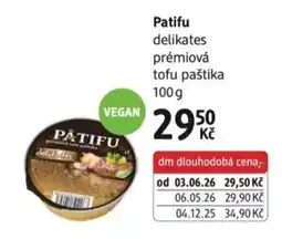 dm drogerie Patifu delikates prémiová tofu paštika nabídka
