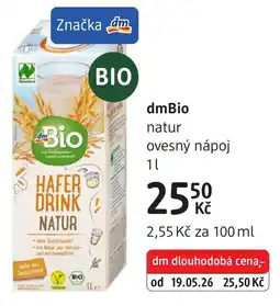 dm drogerie Dmbio natur ovesný nápoj nabídka
