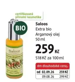 dm drogerie Saloos Extra bio Arganový olej nabídka