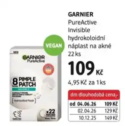 dm drogerie Garnier pureactive invisible hydrokoloidní náplast na akné nabídka