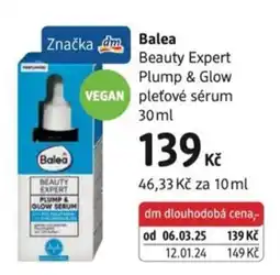 dm drogerie Balea beauty expert plump & glow sérum nabídka