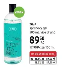 dm drogerie Ziaja sprchový gel nabídka