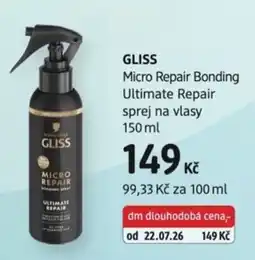 dm drogerie Gliss micro repair bonding ultimate repair nabídka