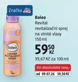 dm drogerie Balea revitalizační sprej na vlnité vlasy nabídka