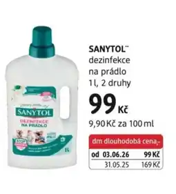 dm drogerie Sanytol dezinfekce na prádlo nabídka