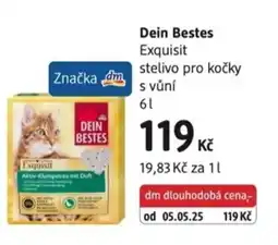 dm drogerie Dein Bestes Exquisit stelivo pro kočky s vůní nabídka