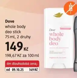dm drogerie Dove whole body deo stick nabídka