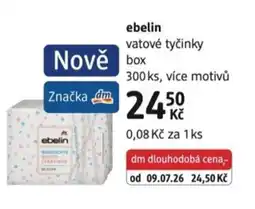 dm drogerie ebelin vatové tyčinky nabídka