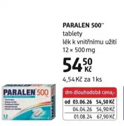 dm drogerie Paralen 500 tablet nabídka