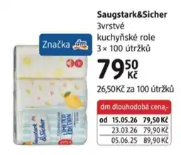 dm drogerie dm Saugstark&Sicher 3vrstvé kuchyňské role nabídka