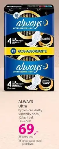 Hebe Always ultra hygienické vložky s křidélky noční nabídka