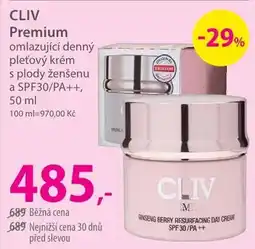 Hebe Cliv premium omlazující denní pleťový krém s plody ženšenu nabídka