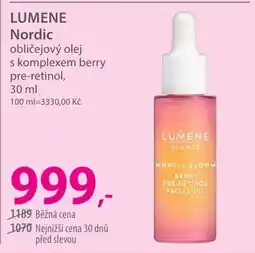 Hebe Lumene nordic obličejový olej s komplexem berry pre-retinol nabídka