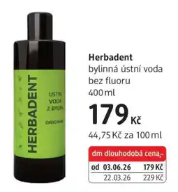 dm drogerie Herbadent nabídka