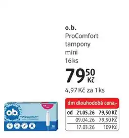 dm drogerie o.b. ProComfort tampony mini 16 ks nabídka