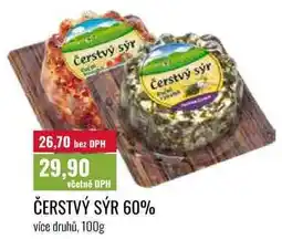 Ratio ČERSTVÝ SÝR 60% více druhů nabídka