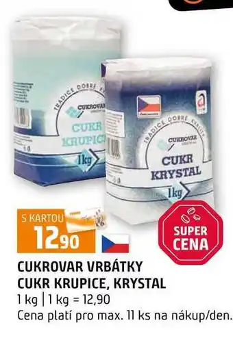 CUKROVAR VRBÁTKY CUKR KRUPICE, KRYSTAL