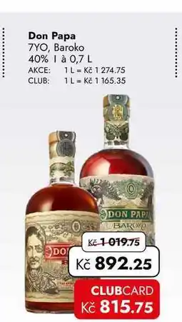 TRAVEL FREE Don Papa 7YO, Baroko 40% nabídka