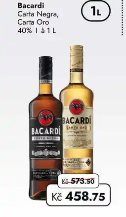 TRAVEL FREE Bacardi Carta Negra, Carta Oro 40% 1 à nabídka