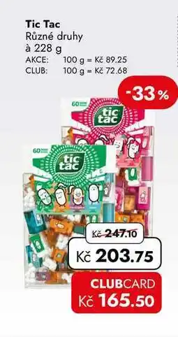 TRAVEL FREE Tic Tac nabídka