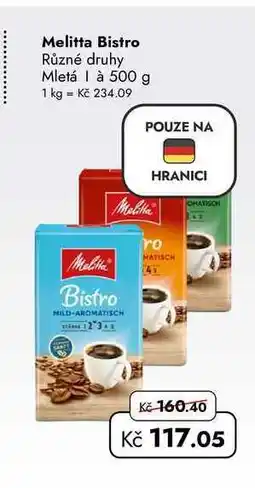 TRAVEL FREE Melitta Bistro Různé druhy Mletá nabídka