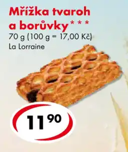 CBA La Lorraine mřížka tvaroh a borůvky nabídka