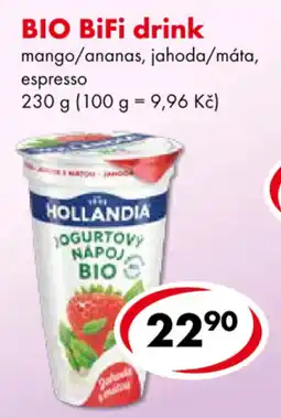 CBA Hollandia bio drink nabídka