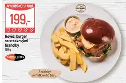 Globus Farm Frites hovězí burger se steakovými hranolky nabídka