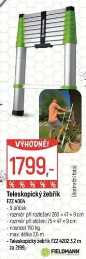 Globus Fieldmann teleskopický žebřík FZZ 4004 nabídka
