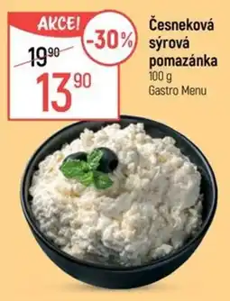 Globus Gastro Menu česneková sýrová pomazánka nabídka