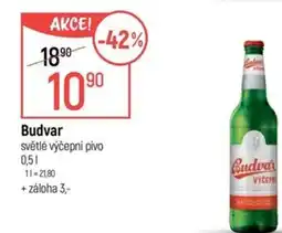 Globus Budvar světlé výčepní pivo nabídka