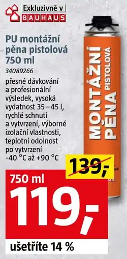 Bauhaus Montážní pěna pistolová nabídka