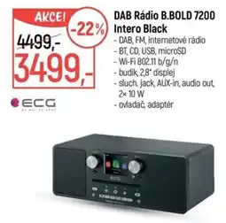 Globus ECG DAB Rádio B.BOLD 7200 Intero Black nabídka